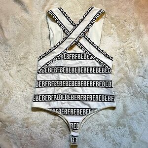 Bebe Logo Tank Bodysuit Sz L